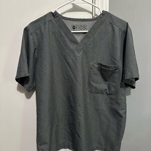 Figs Men's Charcoal V-Neck Tee